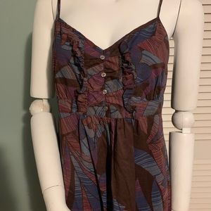 Hinge Multicolored Cotton Spaghetti Strap Dress